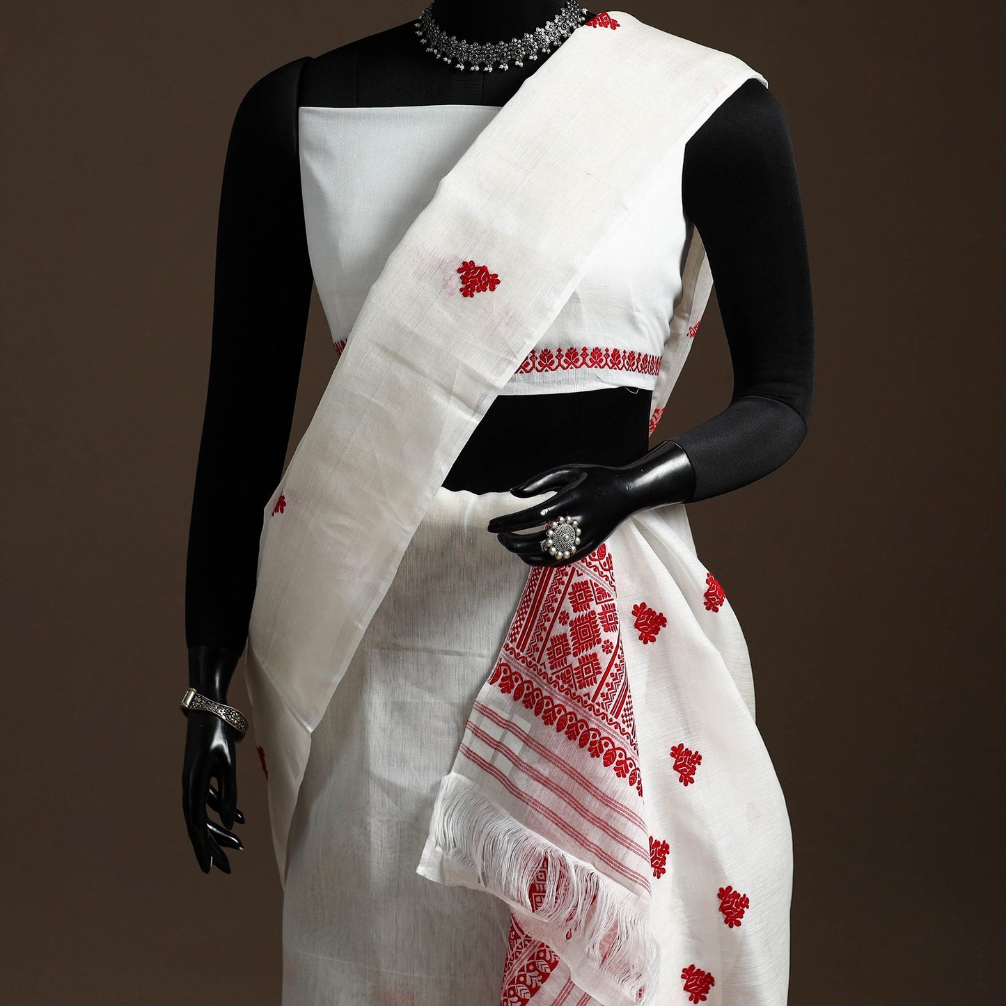 Assam handloom silk cotton mekhela chador with blouse piece