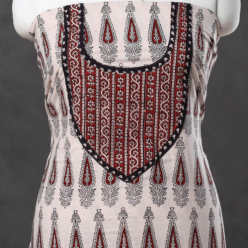 White - bagh cotton unstitched kurta material