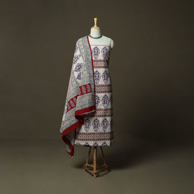 Bagh hand block print natural dyed cotton 3pc unstitched