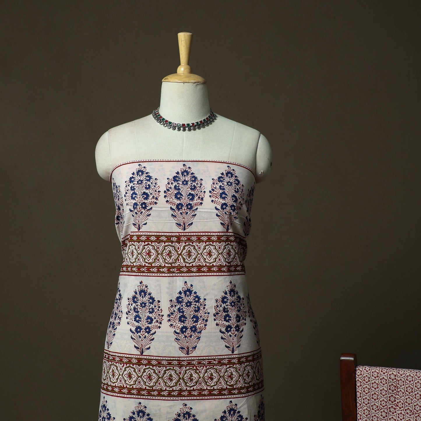 Bagh hand block print natural dyed cotton 3pc unstitched