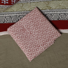 Bagh hand block print natural dyed cotton 3pc unstitched