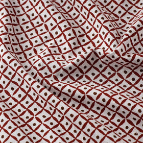 White - bagru block printing cotton fabric - handcrafted