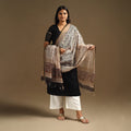 White - bagru cotton kota doria dupatta 20 - handcrafted