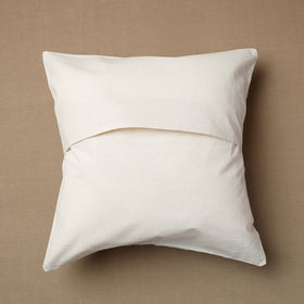  White Bakhiya Tanka Embroidered Cotton Cushion Cover