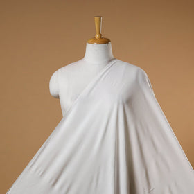 White - bamboo silk natural dyed pure handloom plain fabric