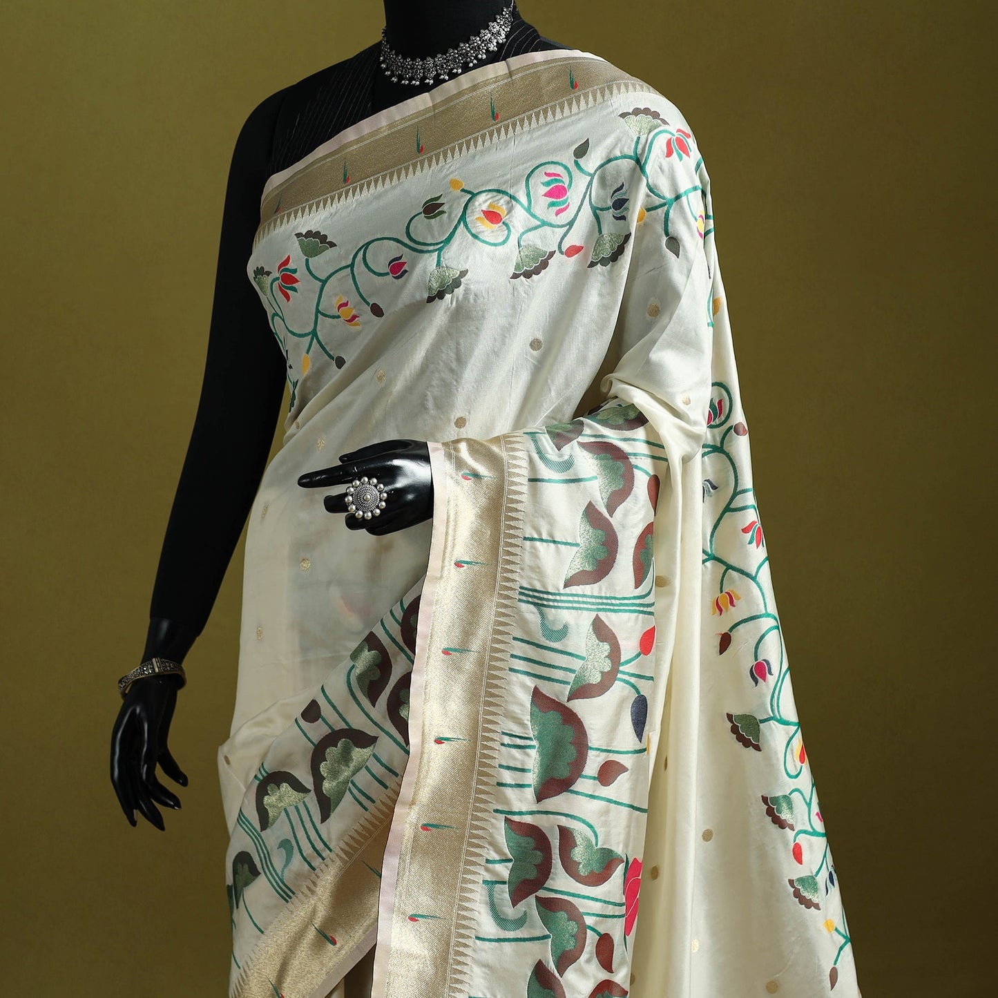 Bangalore silk paithani saree 02 - handcrafted