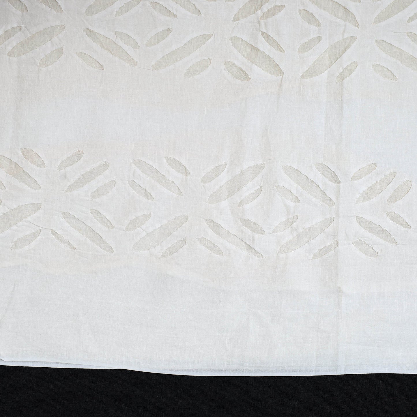 Buy White 3pc Cut Work Cotton Barmer Applique Dress Material