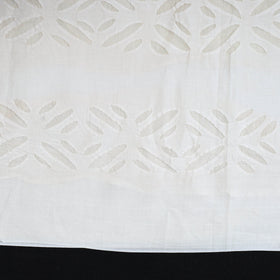 Buy White 3pc Cut Work Cotton Barmer Applique Dress Material