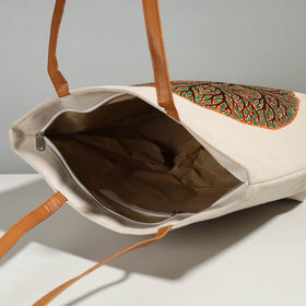 White - beige - tree of life - canvas cotton handpainted