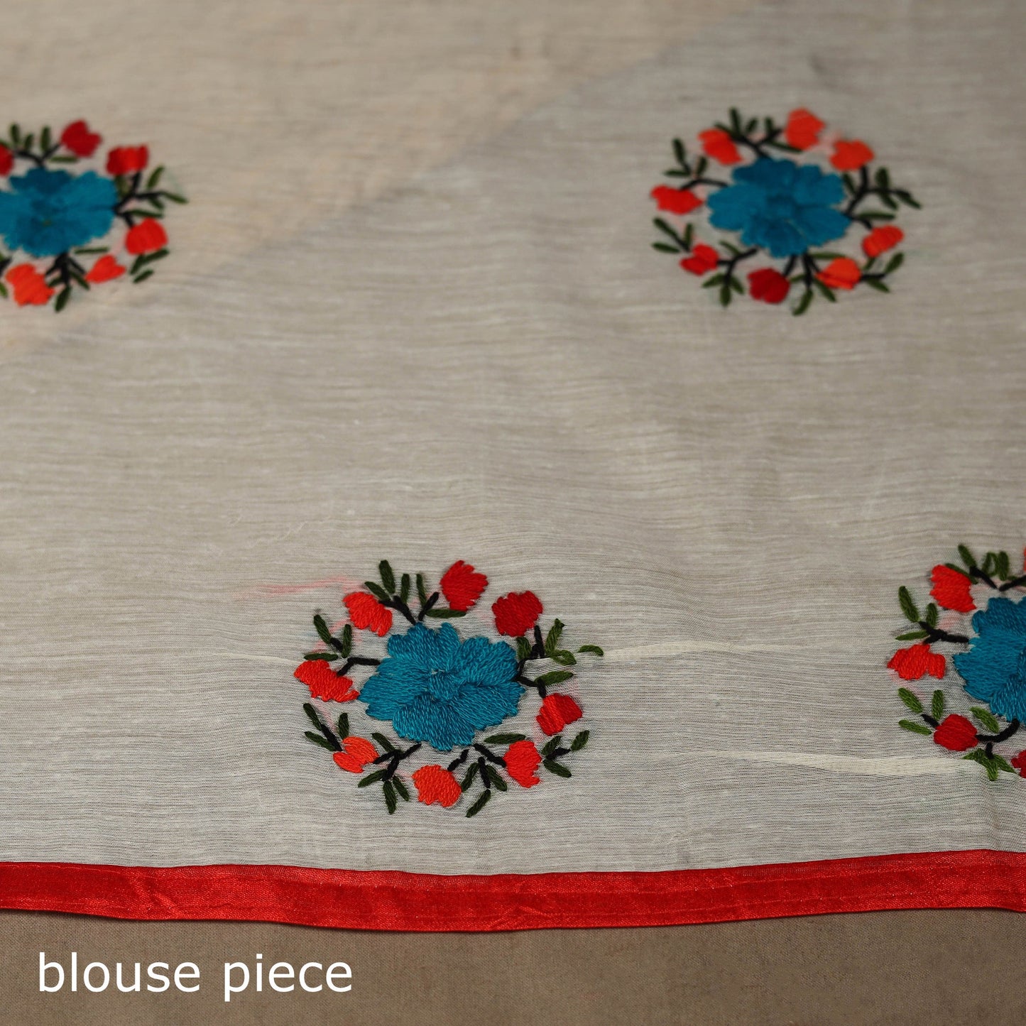 White - bengal chanderi silk hand embroidered saree 01