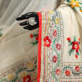 Bengal chanderi silk hand embroidered saree 08 - handcrafted