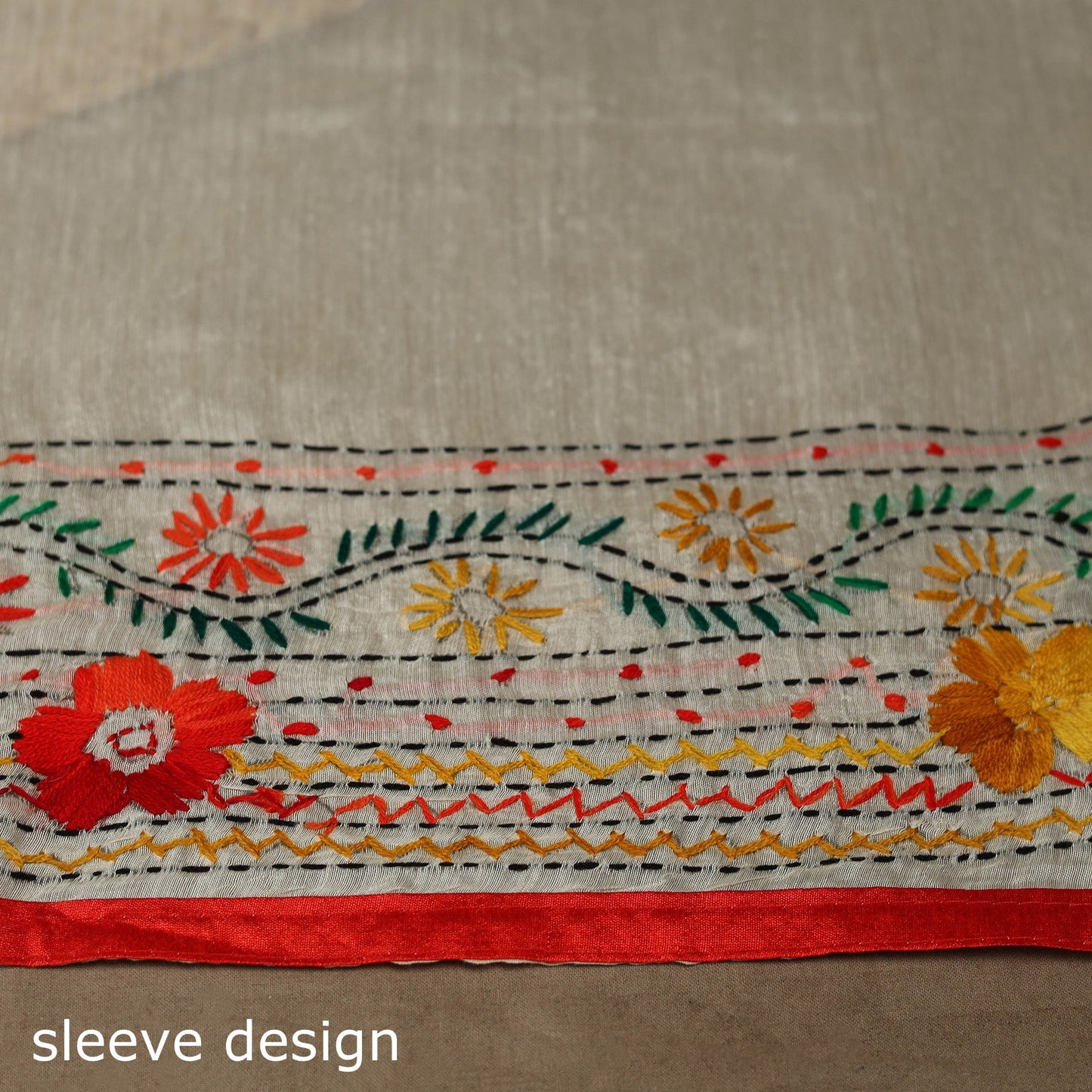 Bengal chanderi silk hand embroidered saree 08 - handcrafted