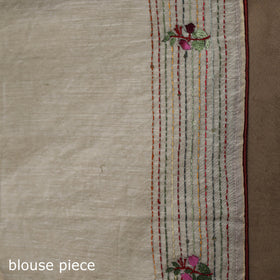 Bengal chanderi silk hand embroidered saree 26 - handcrafted