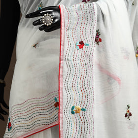 Bengal chanderi silk hand embroidered saree 38 - handcrafted