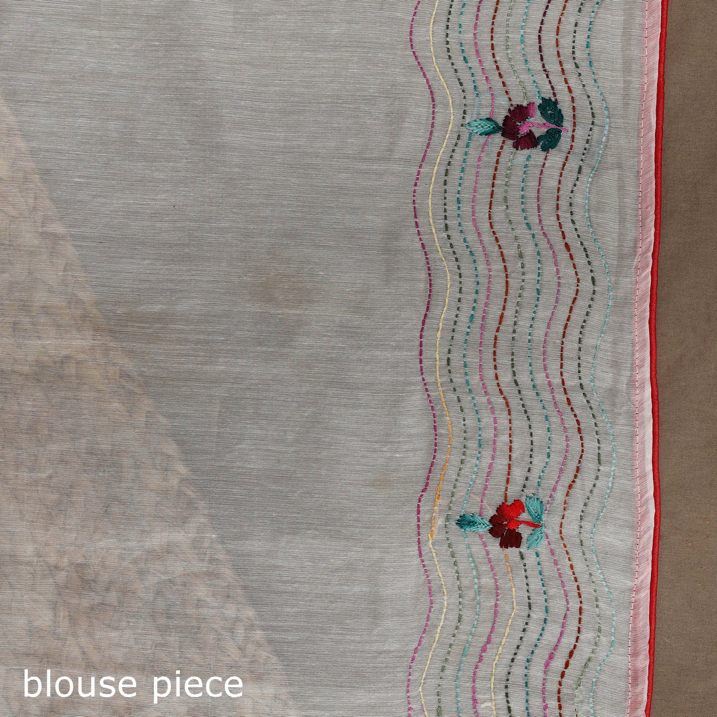 Bengal chanderi silk hand embroidered saree 38 - handcrafted