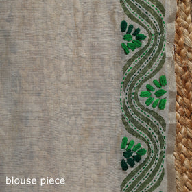 Bengal hand embroidery silk cotton kantha saree 01