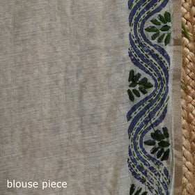 Bengal hand embroidery silk cotton kantha saree 04