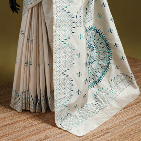 Bengal hand embroidery silk nakshi kantha saree 48