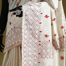 Bengal hand embroidery silk nakshi kantha saree 53