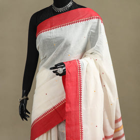 White - bengal handwoven cotton begumpuri saree 02
