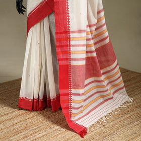 White - bengal handwoven cotton begumpuri saree 02