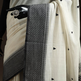 White - bengal handwoven cotton begumpuri saree 03