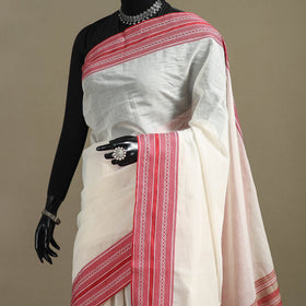 White - bengal handwoven cotton begumpuri saree 09