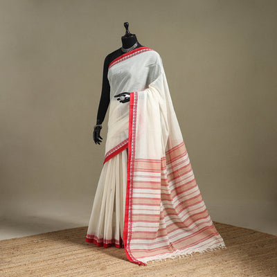 White - bengal handwoven cotton begumpuri saree 10