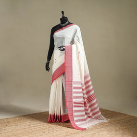 White - bengal handwoven cotton begumpuri saree 14