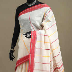 White - bengal handwoven cotton begumpuri saree 22