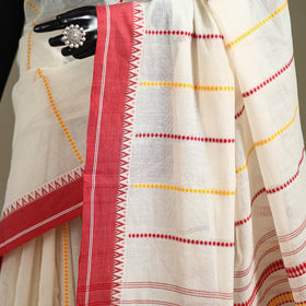 White - bengal handwoven cotton begumpuri saree 22