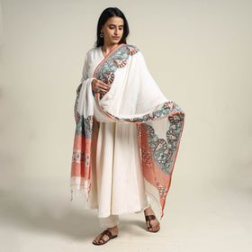  Bengal Kantha Embroidered Cotton Handloom Dupatta Online at iTokri.com
