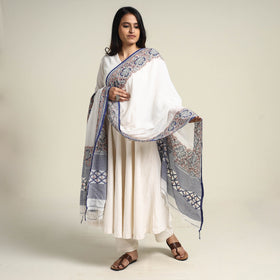 Buy Bengal Kantha Embroidered Cotton Handloom Dupatta Online at iTokri.com