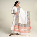White - Bengal Kantha Embroidered Cotton Handloom Dupatta