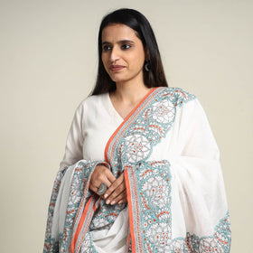  Bengal Kantha Embroidered Cotton Handloom Dupatta Online at iTokri.com