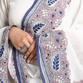 Buy Bengal Kantha Embroidered Cotton Handloom Dupatta Online at iTokri.com