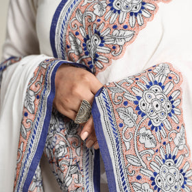 Buy Bengal Kantha Embroidered Cotton Handloom Dupatta Online at iTokri.com