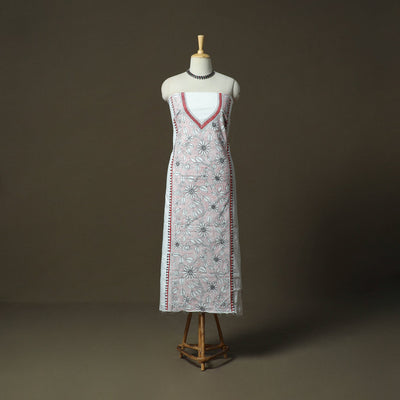 Bengal kantha hand embroidered cotton unstitched kurta