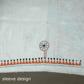Bengal kantha hand embroidered cotton unstitched kurta