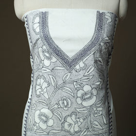 Bengal kantha hand embroidered cotton unstitched kurta