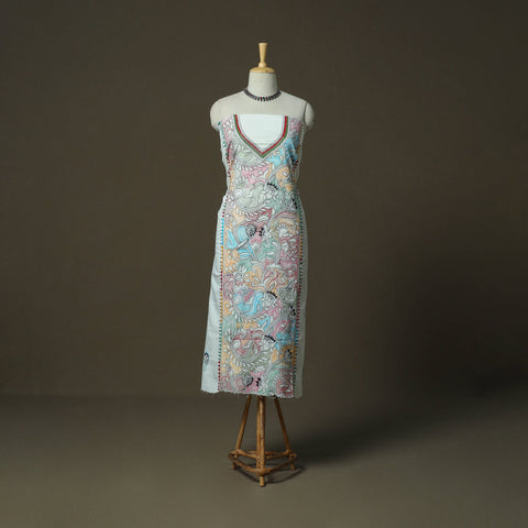 Bengal kantha hand embroidered cotton unstitched kurta