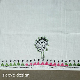 Bengal kantha hand embroidered cotton unstitched kurta