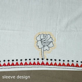 Bengal kantha hand embroidered cotton unstitched kurta