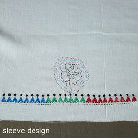 Bengal kantha hand embroidered cotton unstitched kurta