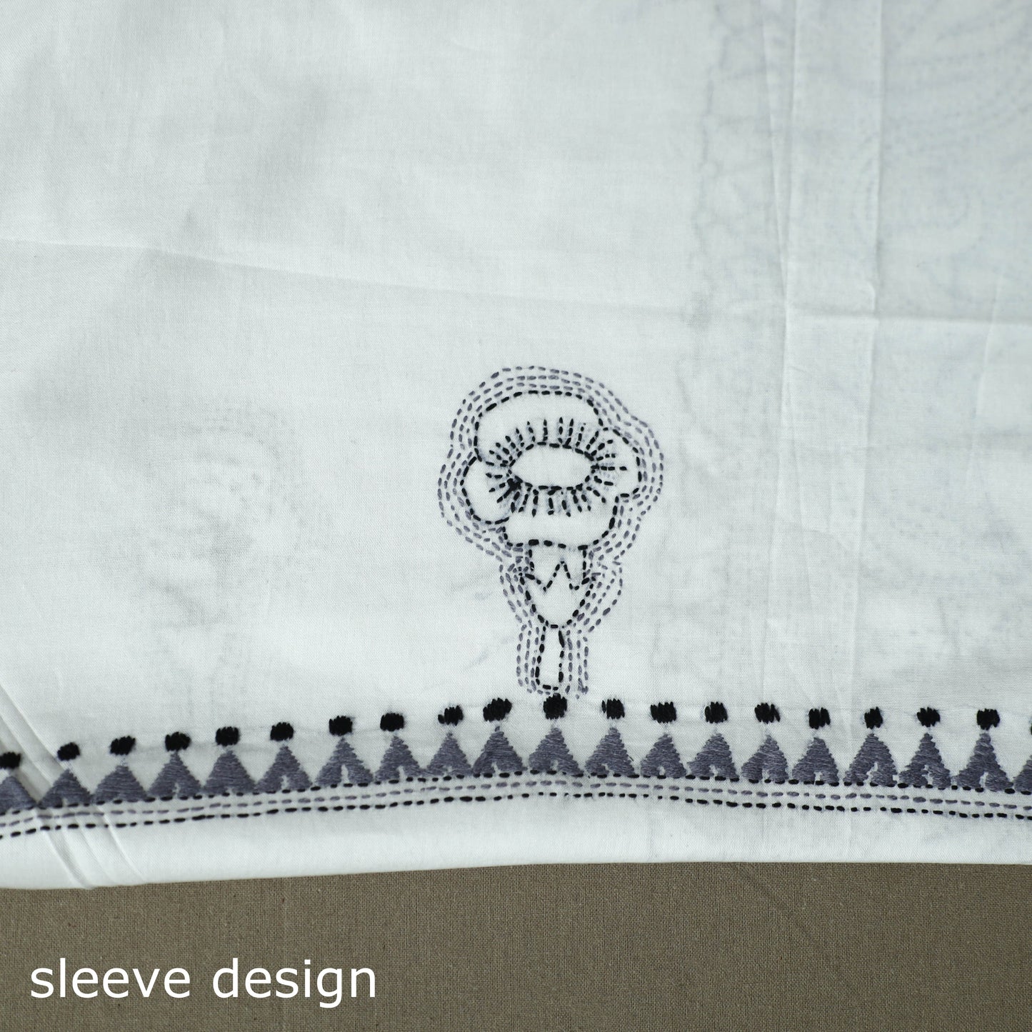 Bengal kantha hand embroidered cotton unstitched kurta