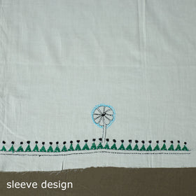 Bengal kantha hand embroidered cotton unstitched kurta
