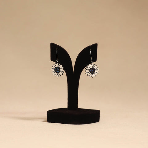 Bishnupur handpainted flower shape terracotta earrings 97