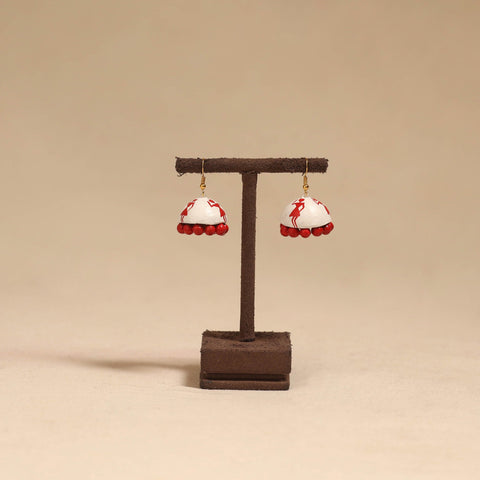 Bishnupur handpainted terracotta jhumki earrings 157