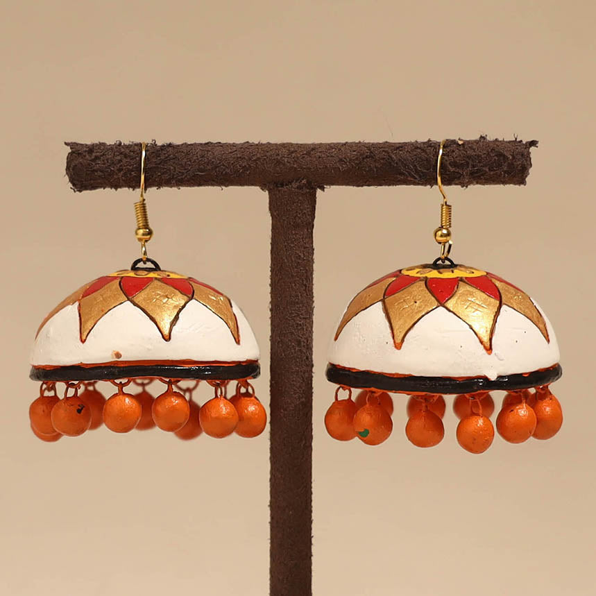 Bishnupur handpainted terracotta jhumki earrings 93