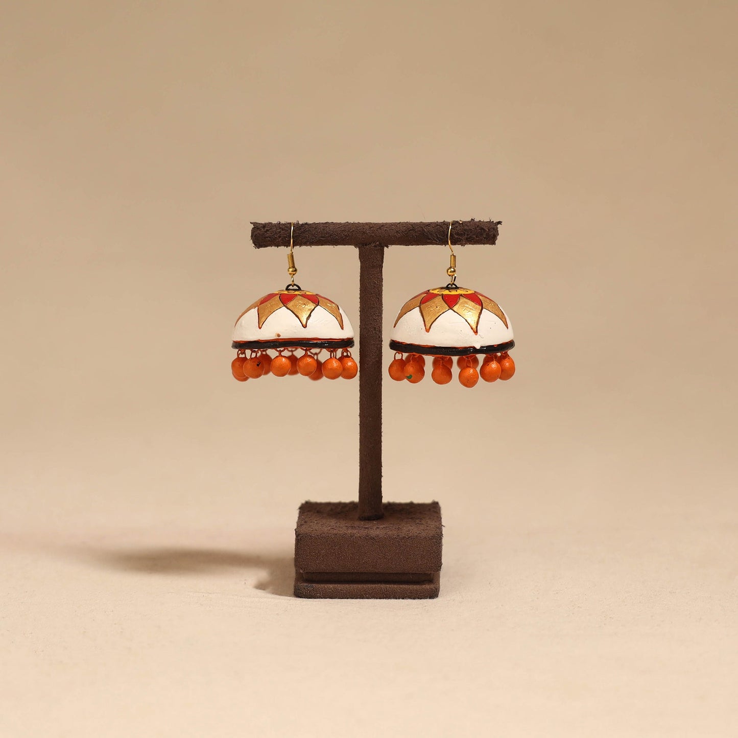 Bishnupur handpainted terracotta jhumki earrings 93